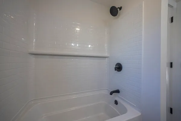a bathroom with a tub