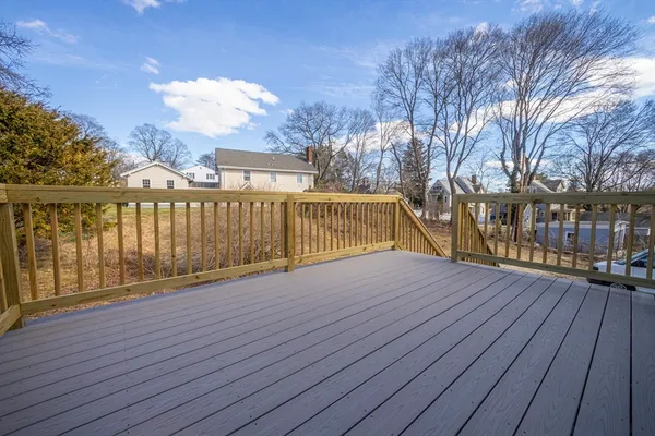 a view of wooden deck