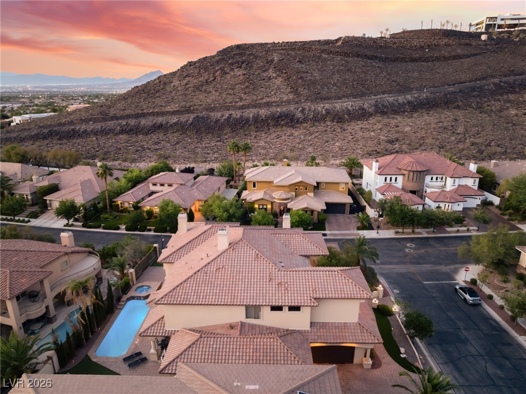 761 Romano Lane Henderson, NV 89012 - Photo 88 of 91 Aerial view of residential area with mountains