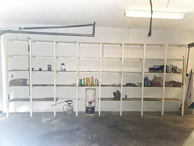 a view of a room with racks