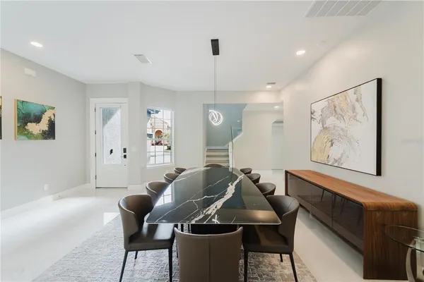 a living room with furniture