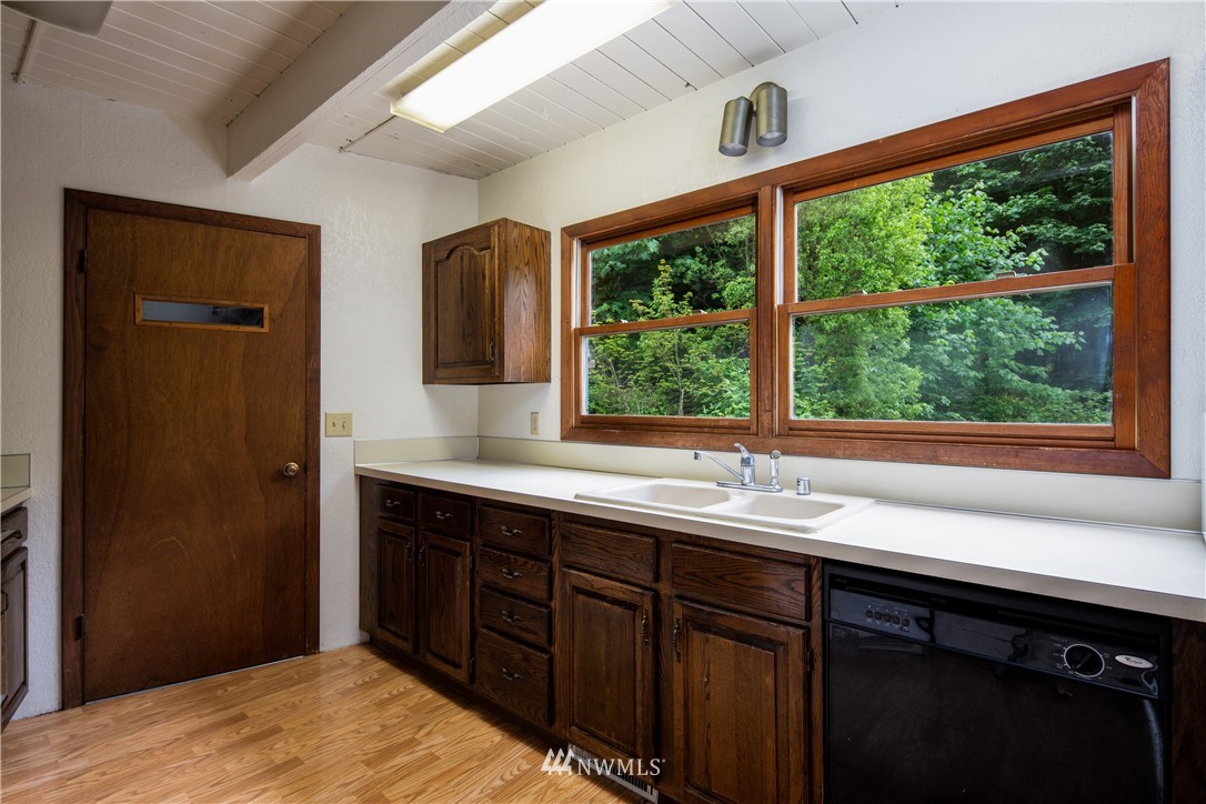 1309 Old Samish Road Bellingham, WA 98229 - Photo 10 of 40 a kitchen with a sink and large window