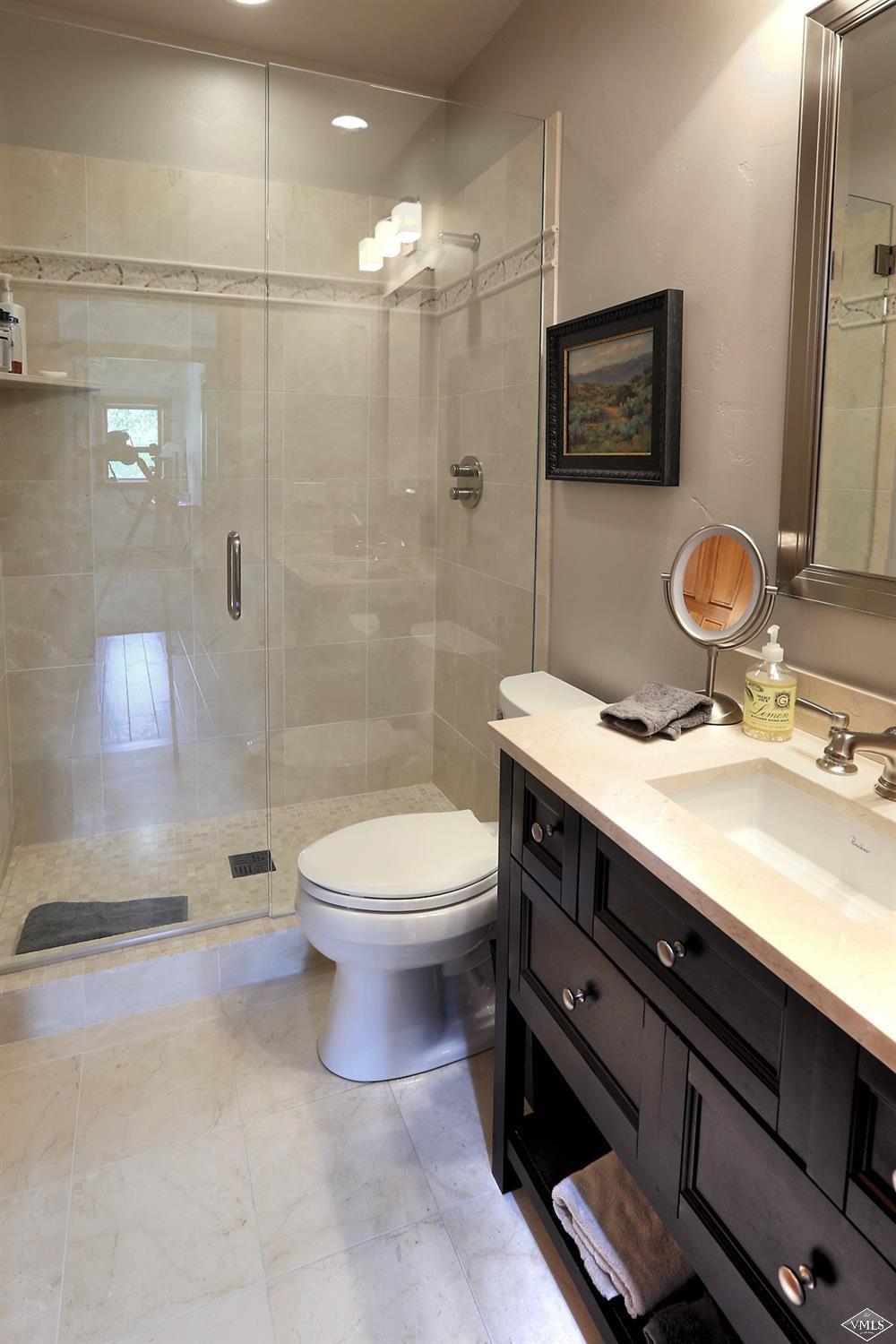 179 Knudson Ranch Road Edwards, CO 81632 - Photo 16 of 21 a bathroom with a sink a toilet a mirror and shower