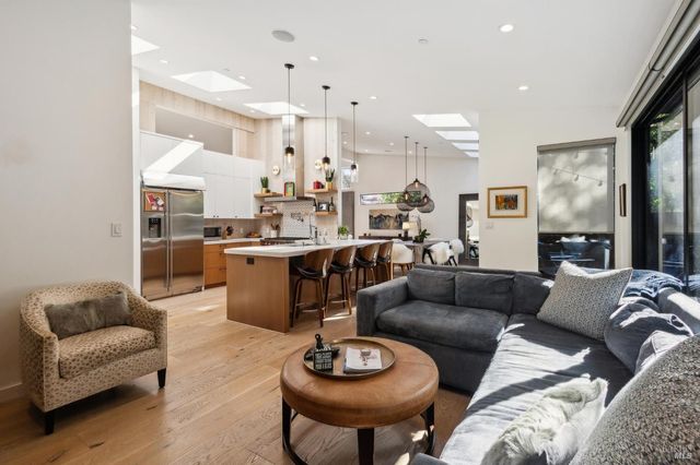 a room with cabinets and wooden floor