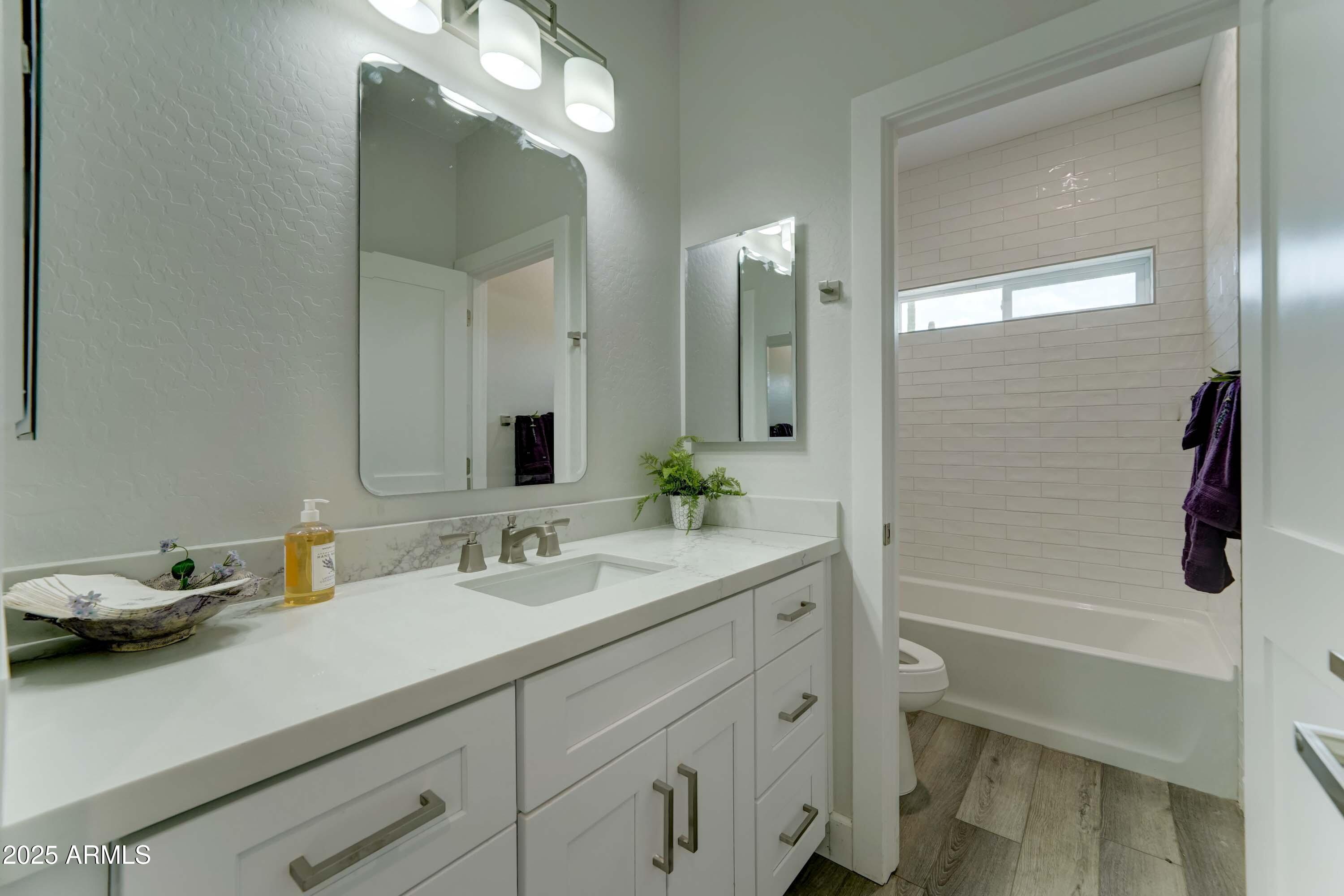 4294 North Wolverine Pass Road Apache Junction, AZ 85119 - Photo 27 of 37 a bathroom with a sink a toilet and shower