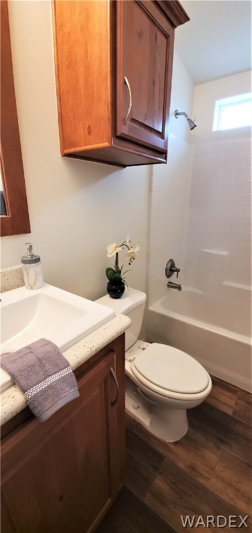 1434 Dilcon Road Golden Valley, AZ 86413 - Photo 32 of 49 a bathroom with a granite countertop toilet and a sink