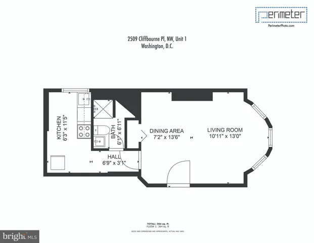 $1,927 | 2509 Cliffbourne Place Northwest, Unit 1, Washington, DC 20009