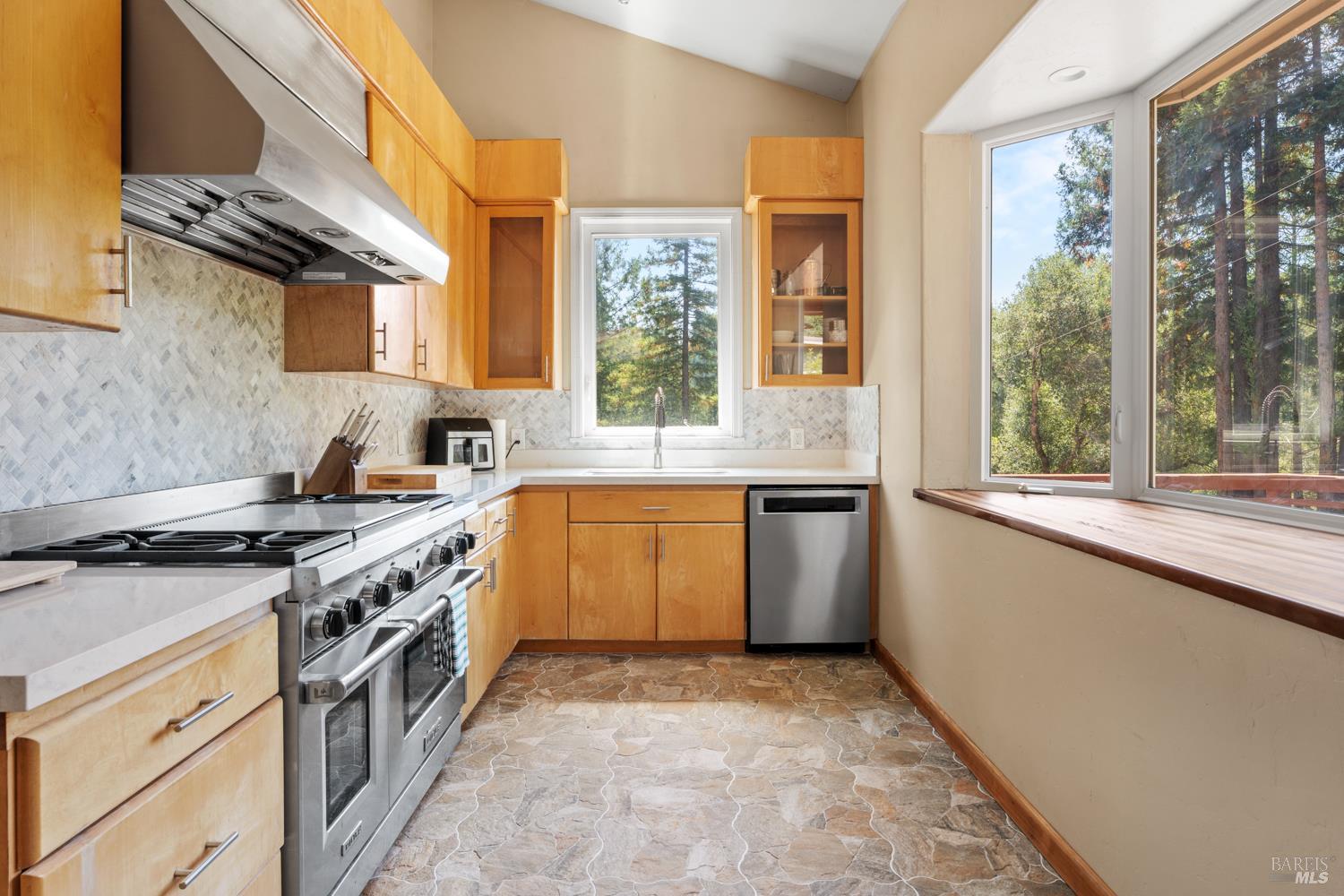 4901 Little Mill Creek Road Philo, CA 95466 - Photo 11 of 37 a kitchen with a stove a sink and a refrigerator