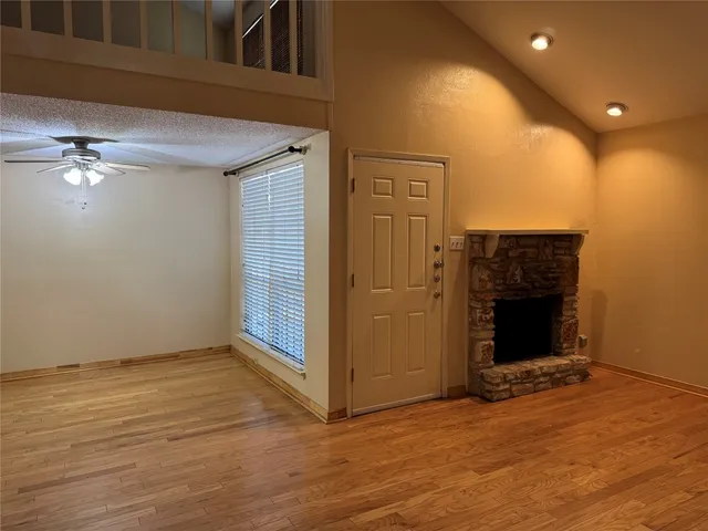 a view of a livingroom with a fireplace