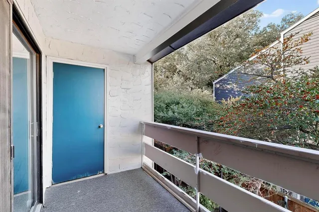 a view of a park with bench plants and palm trees