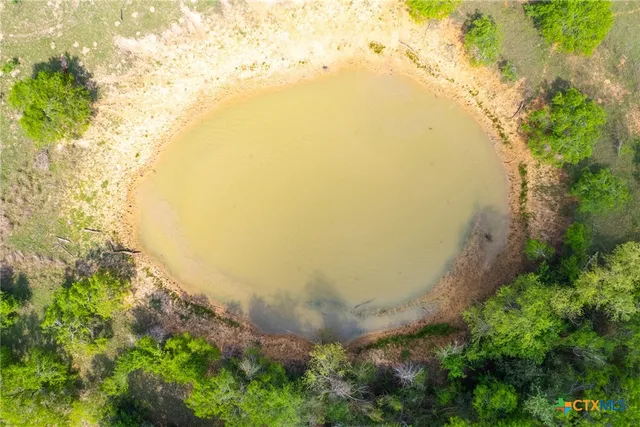 a view of a yard with an ocean view