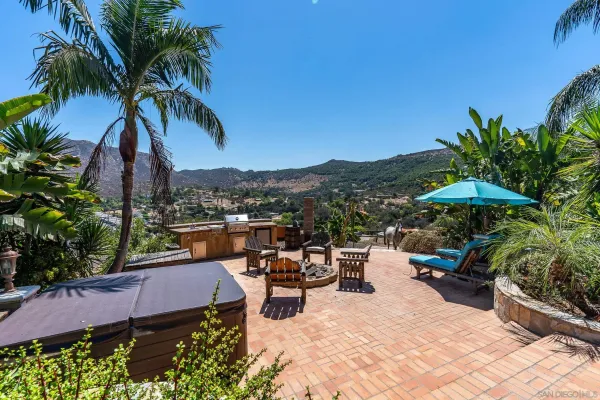 a outdoor dining space with furniture and outdoor space