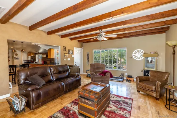 a bed room with bed and a large mirror