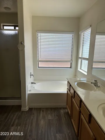 a bathroom with a sink and a bathtub