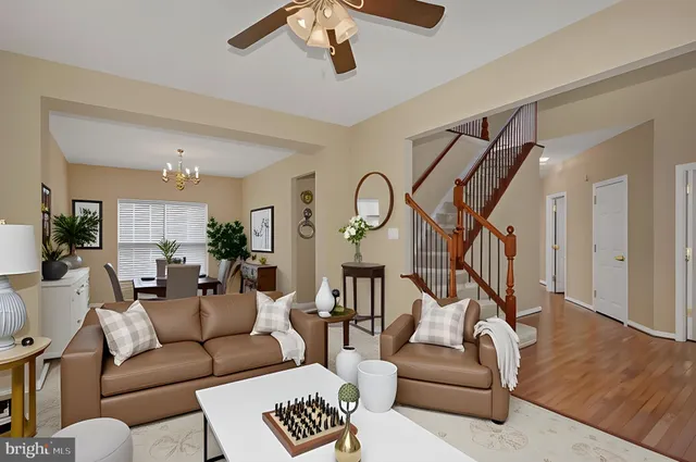 a living room with furniture