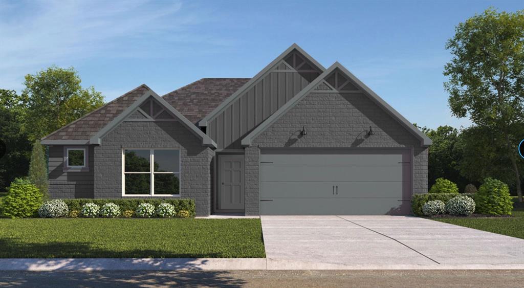 10212 Neptune Court Waco, TX 76708 - Photo 1 of 22 Craftsman-style home featuring an attached garage, driveway, a front yard, board and batten siding, and brick siding Digital Rendering