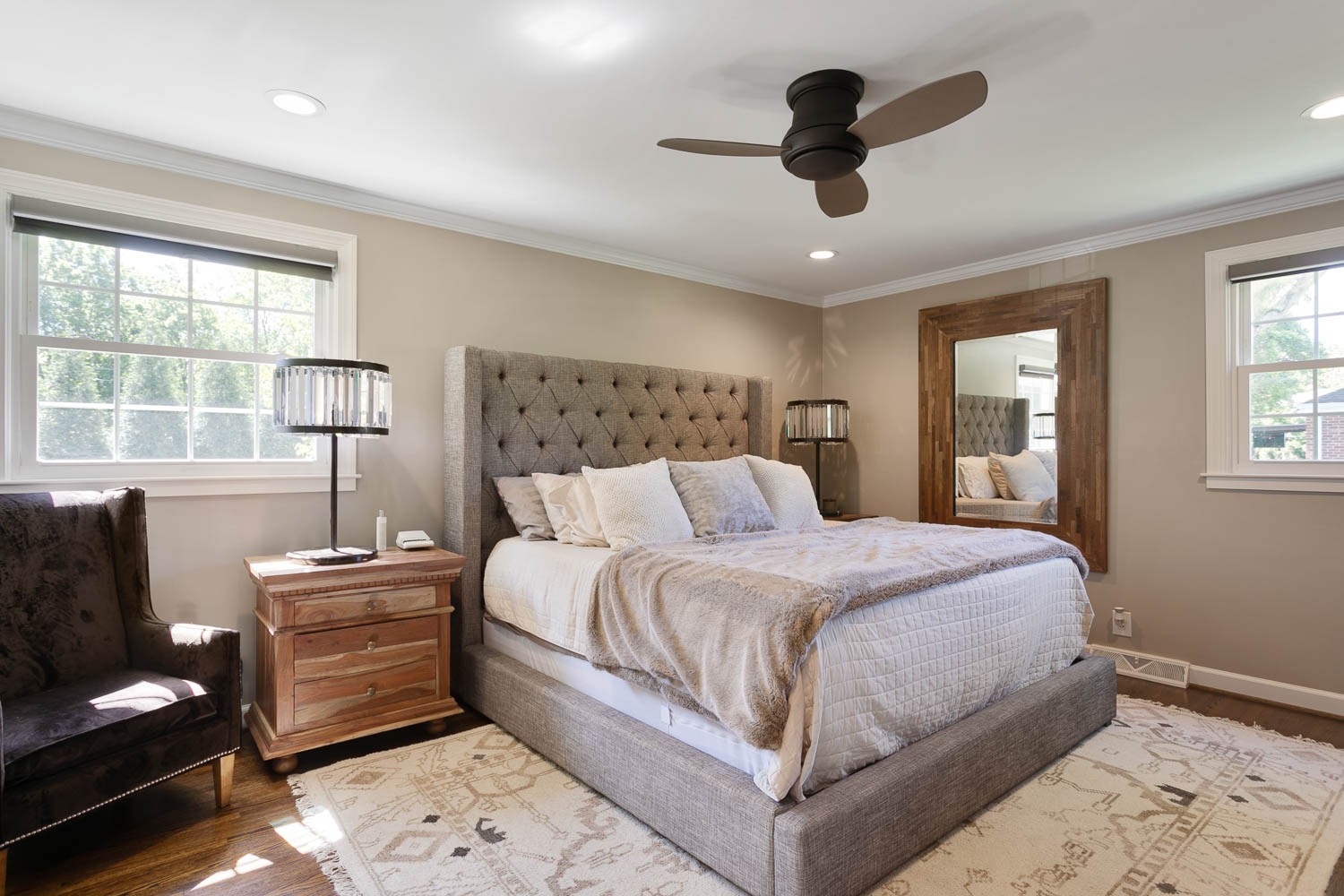 5939 Post Road Nashville, TN 37205 - Photo 22 of 49 a bedroom with a bed and a chandelier