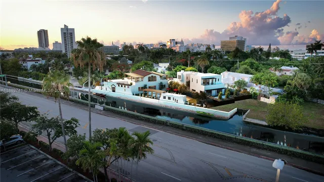 a view of a lake with houses