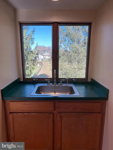 a sink with a window