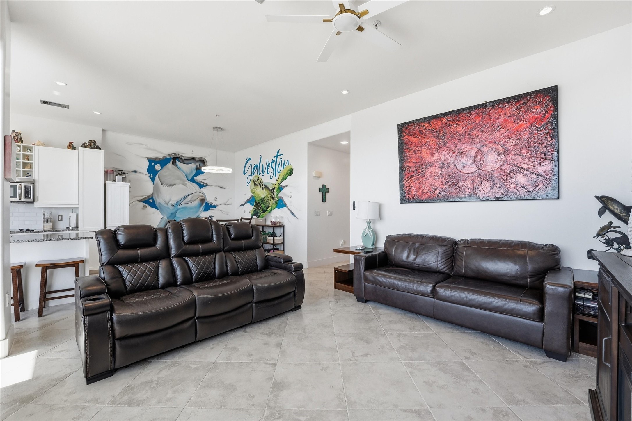 10327 Termini-San Luis Pass Road, Unit 616 Galveston, TX 77554 - Photo 13 of 38 a living room with furniture and a couch