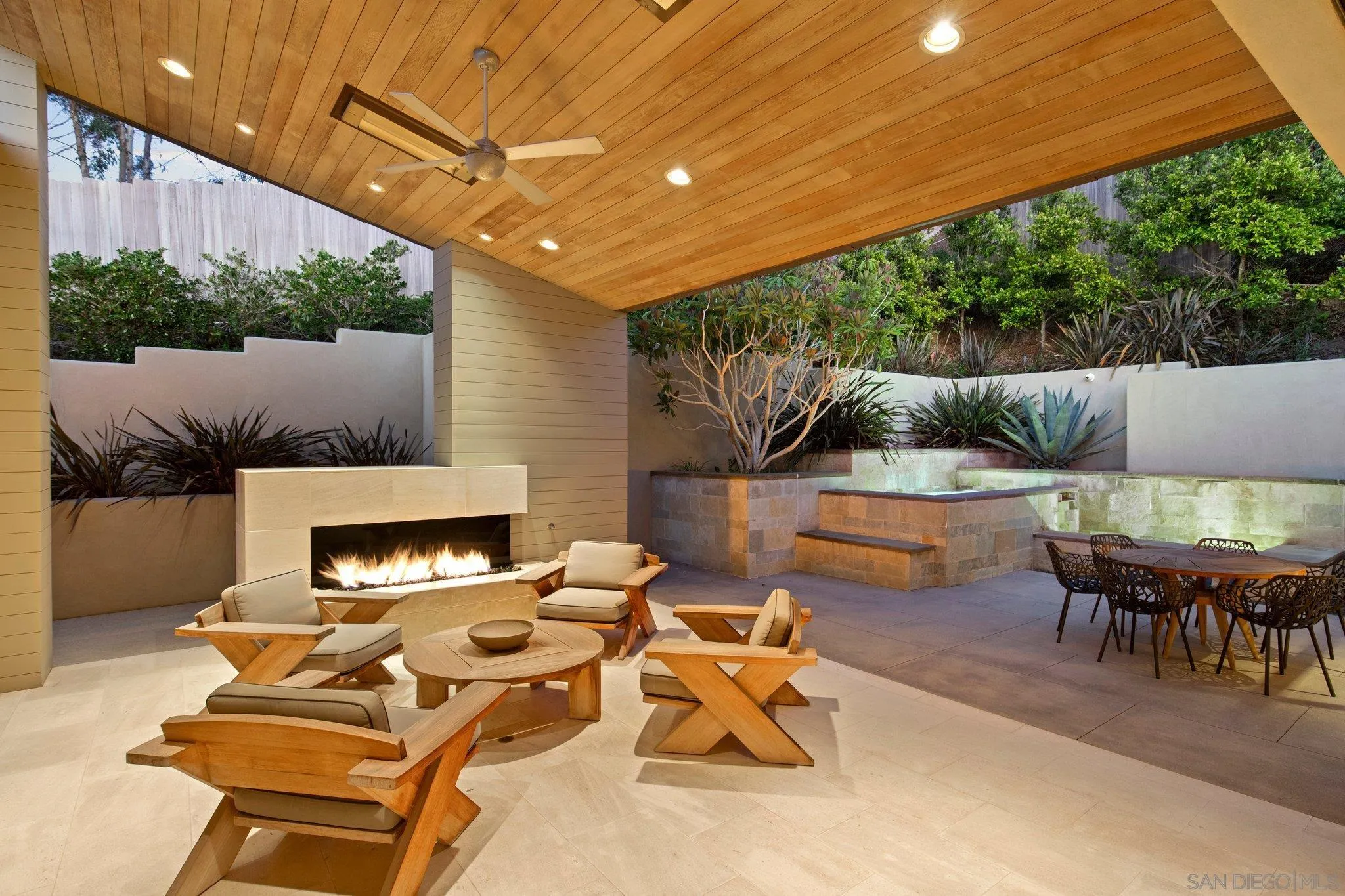 7413 Fairway Road La Jolla, CA 92037 - Photo 34 of 40 a outdoor space with furniture and a fireplace