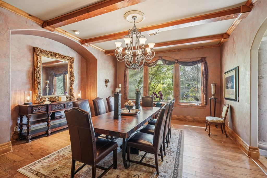 2121 Landmark Kerrville, TX 78028 - Photo 38 of 108 a view of a dining room with furniture wooden floor and chandelier