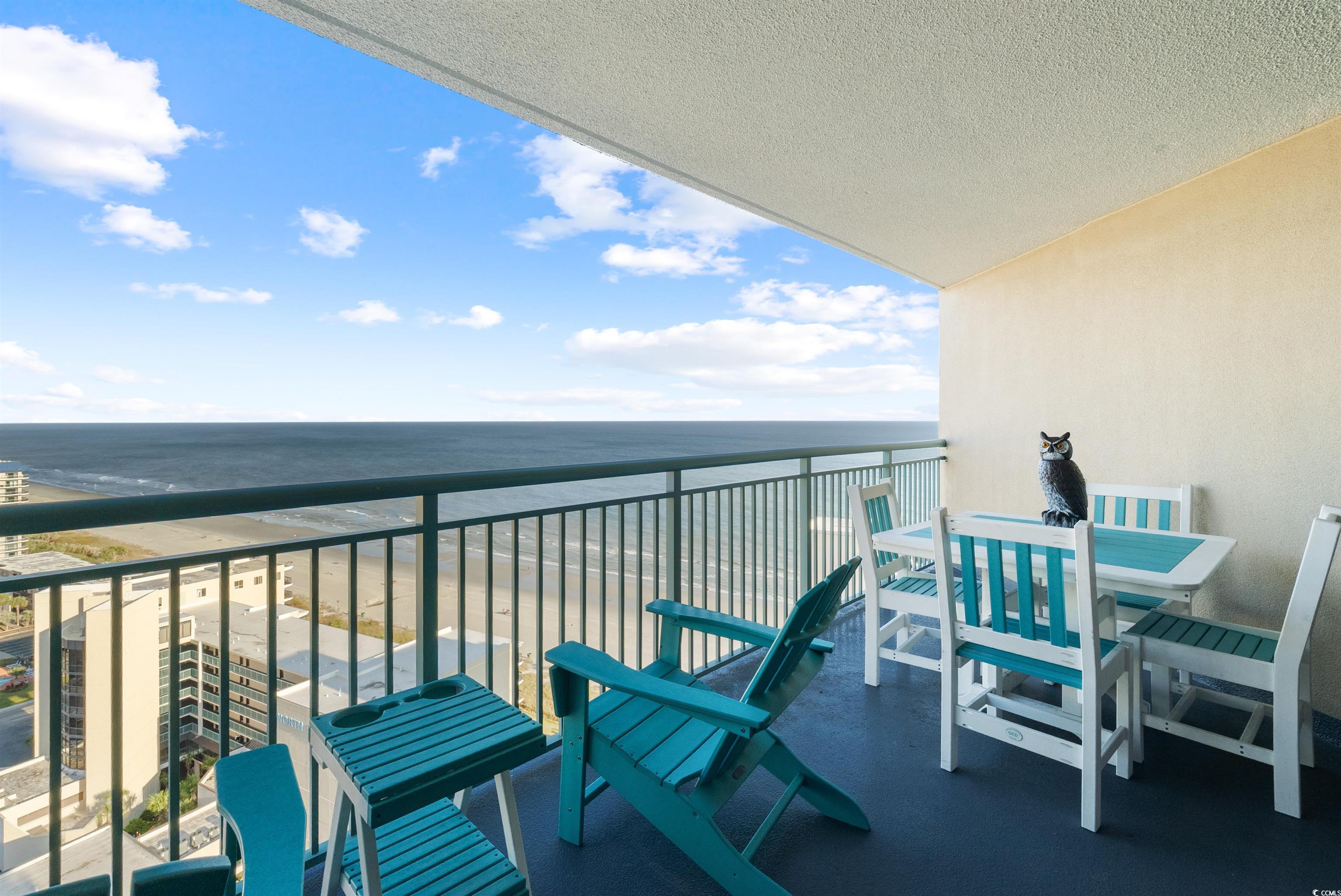 205 74th Avenue North, Unit 1908 Myrtle Beach, SC 29572 - Photo 7 of 39 Balcony with view of water and beach