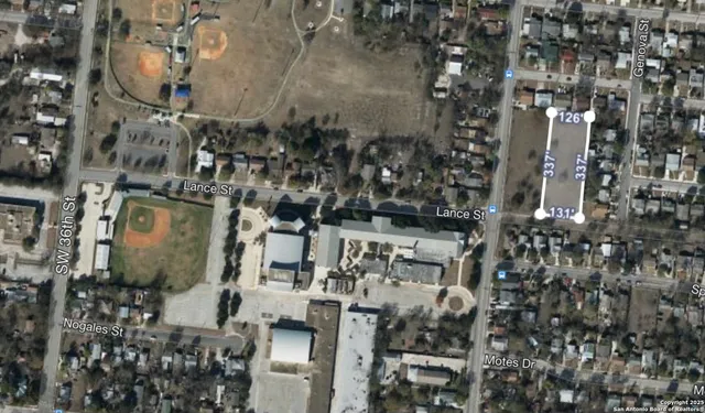 a view of a building with street