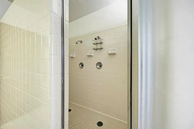 a bathroom with a shower