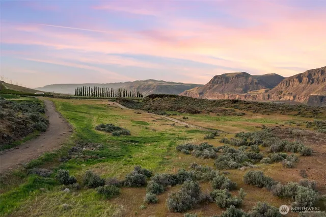 a view of an lake and mountain