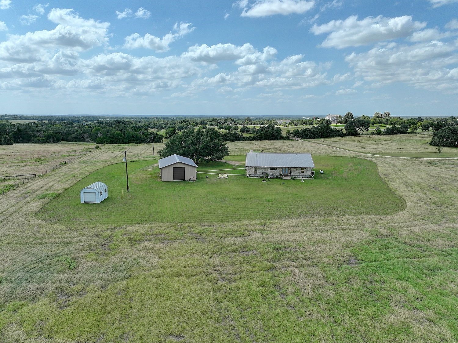 9414 Laird Road Round Top, TX 78954 - Photo 48 of 50 Aerial closer view of the home improvements