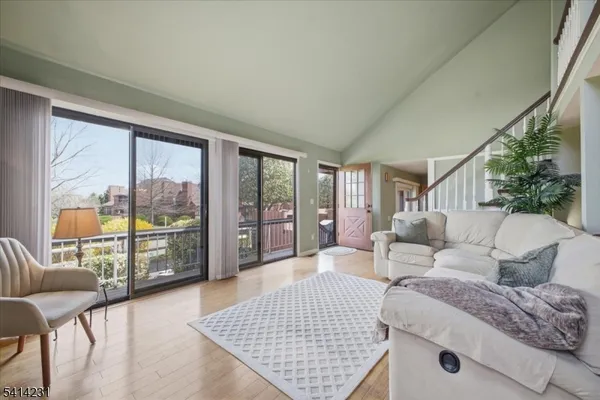 a living room with furniture