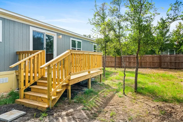 a view of deck with a flat screen tv
