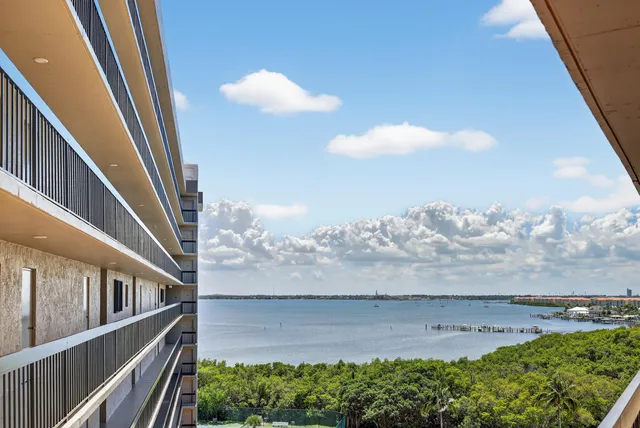 a view of ocean and mountain