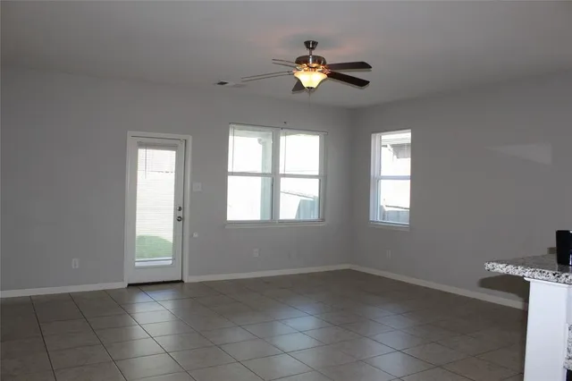a view of a livingroom with a window