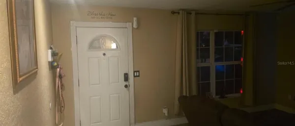 a bathroom with a mirror