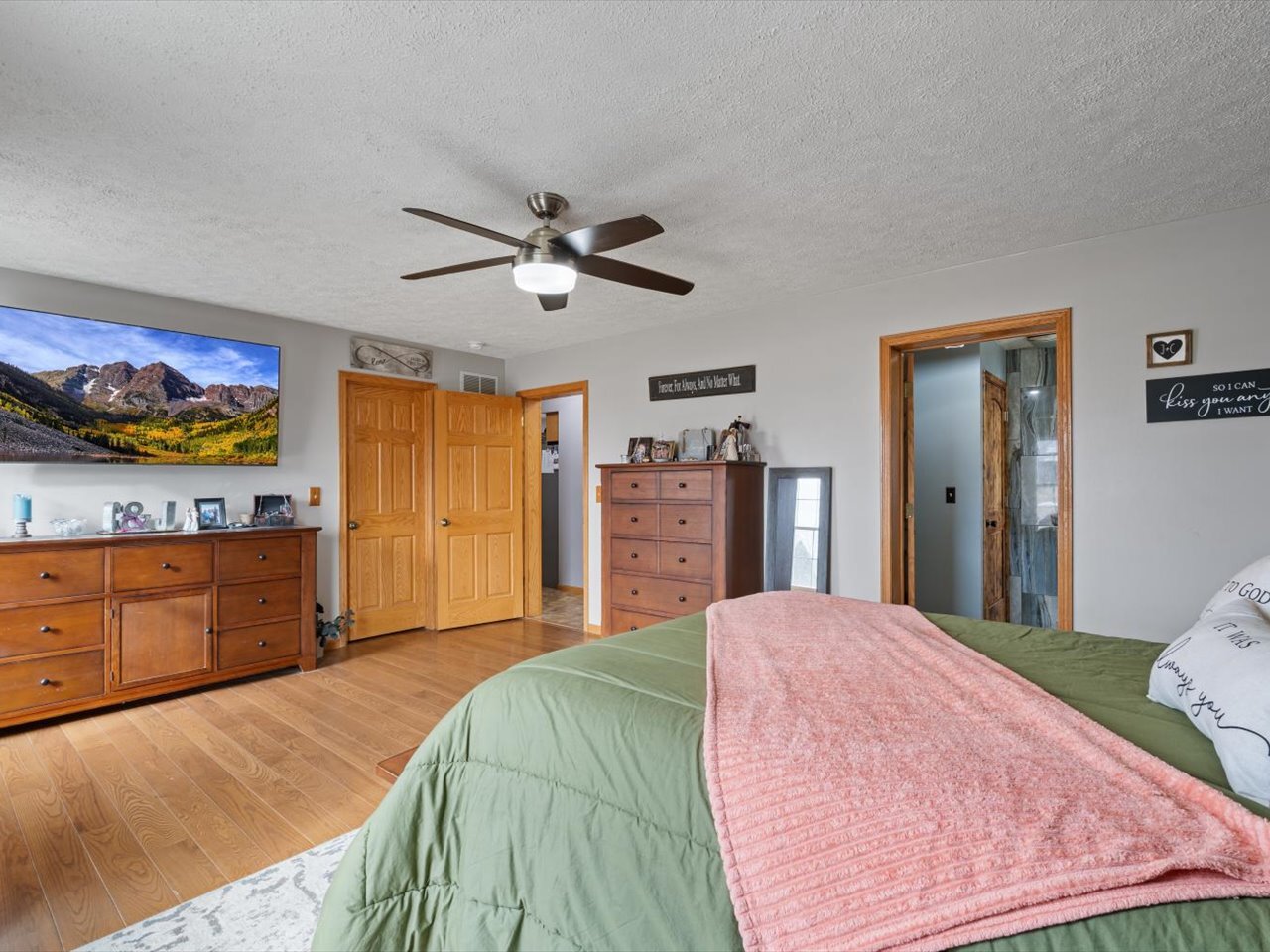 2572 160th Avenue Aledo, IL 61231 - Photo 34 of 66 a bedroom with a large bed and a dresser