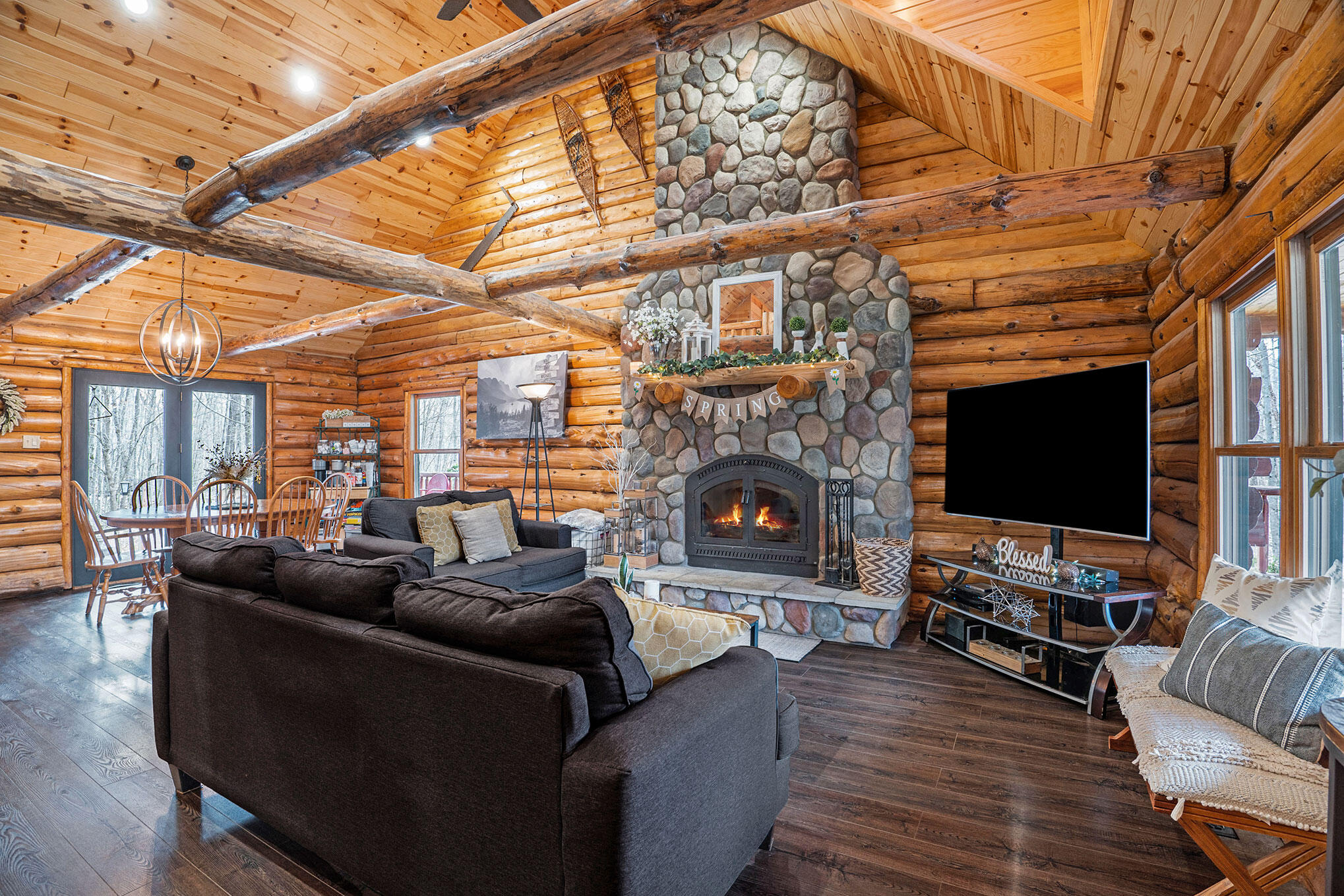 22378 2 Mile Road Morley, MI 49336 - Photo 4 of 26 22375 2 Mile Rd Log Home Clint MAki 616-