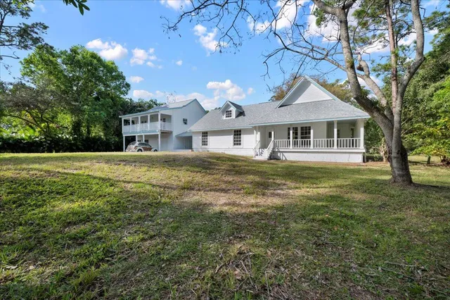 a house view with a garden space