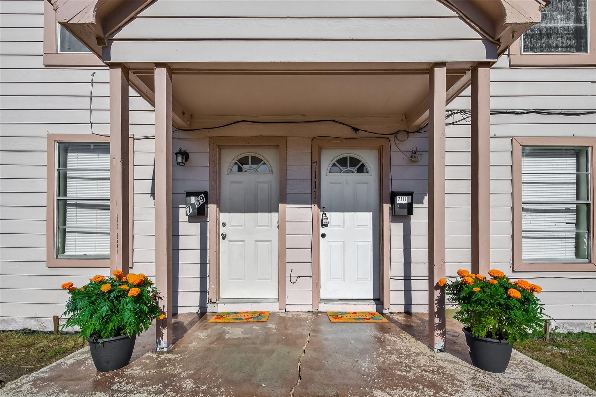 a view of a door of the house