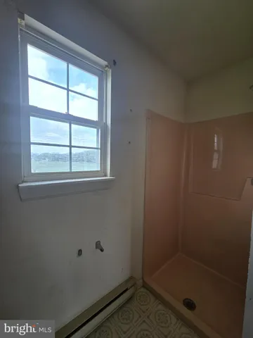 a bathroom with a window