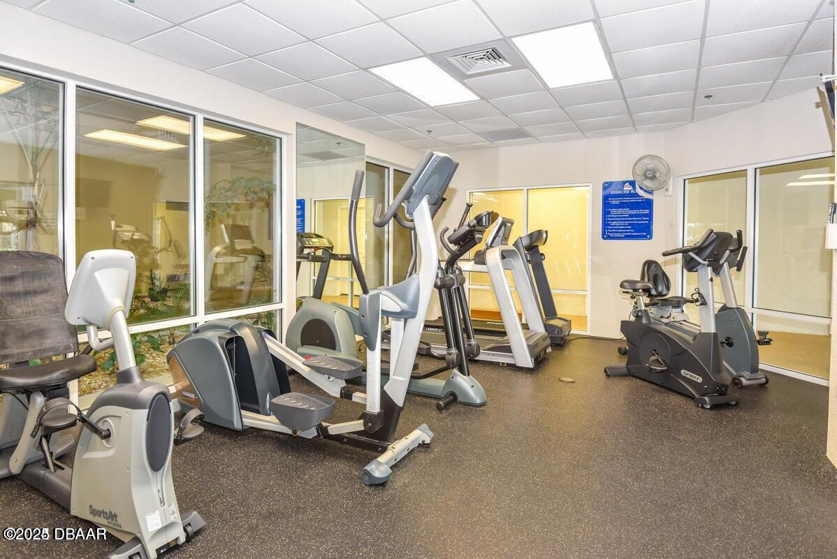 4650 Links Village Drive, Unit C303 Ponce Inlet, FL 32127 - Photo 41 of 67 a view of a room with gym equipment