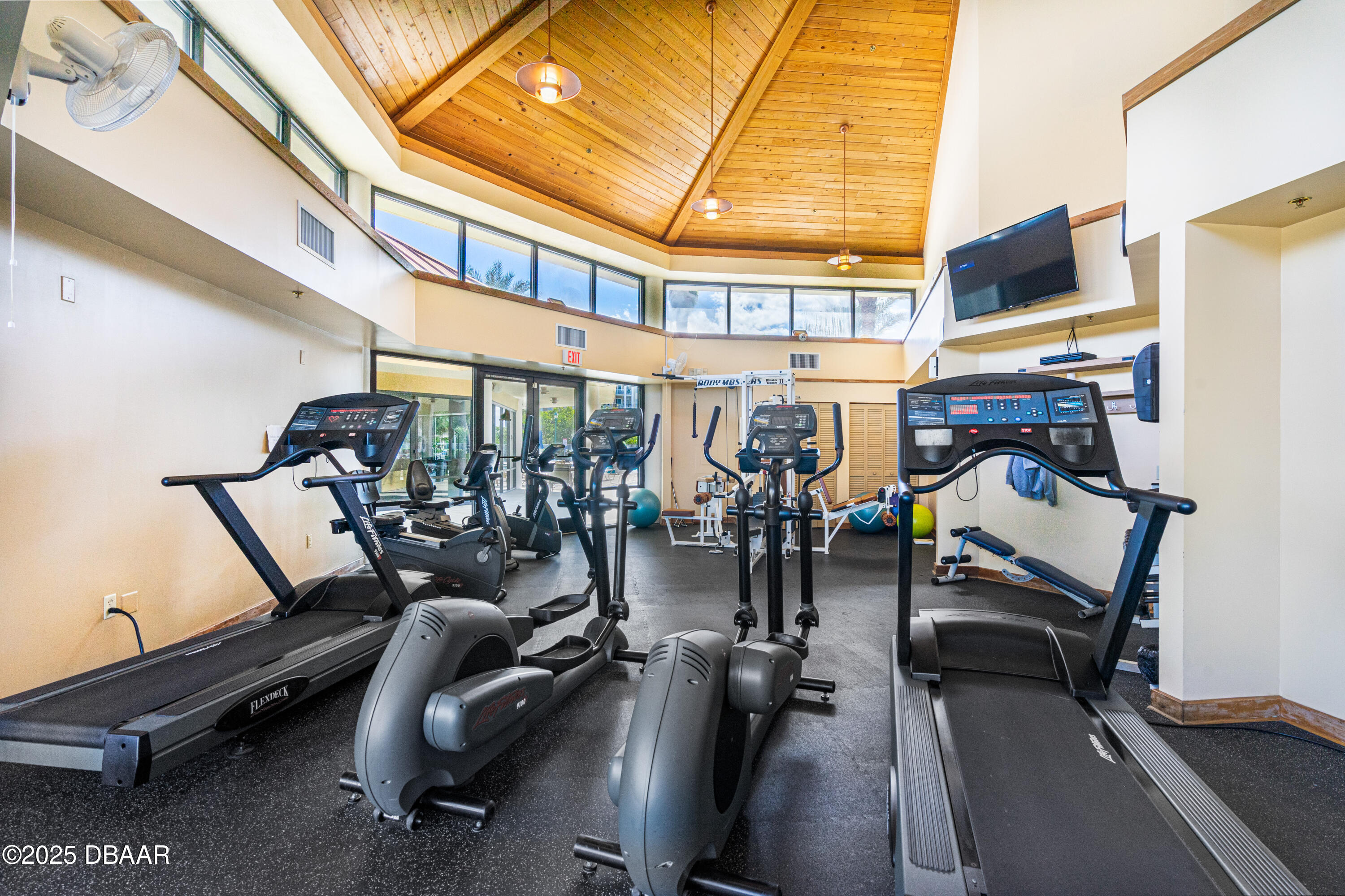 4650 Links Village Drive, Unit C303 Ponce Inlet, FL 32127 - Photo 52 of 67 a view of a room with gym equipment