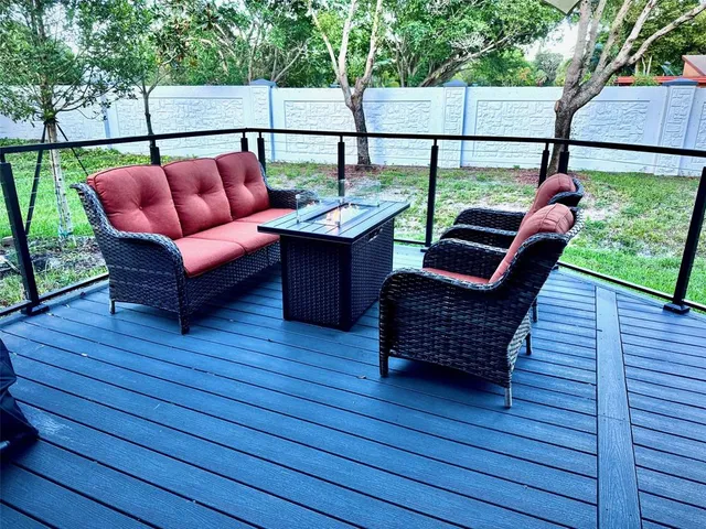 a view of outdoor space with seating