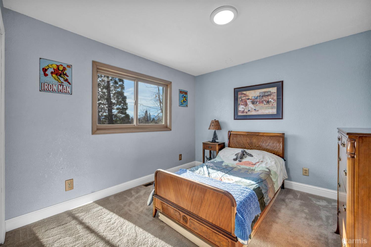 110 Carson View Markleeville, CA 96120 - Photo 24 of 39 a room with a bed and a painting on the wall