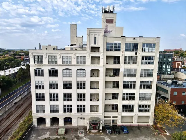 a front view of a building