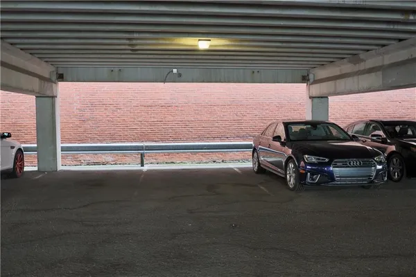 a car parked in front of a building