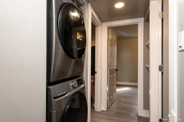 a view of a livingroom and a utility room