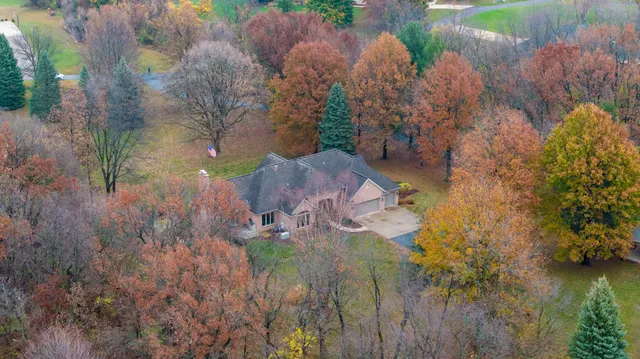 an aerial view of multiple house