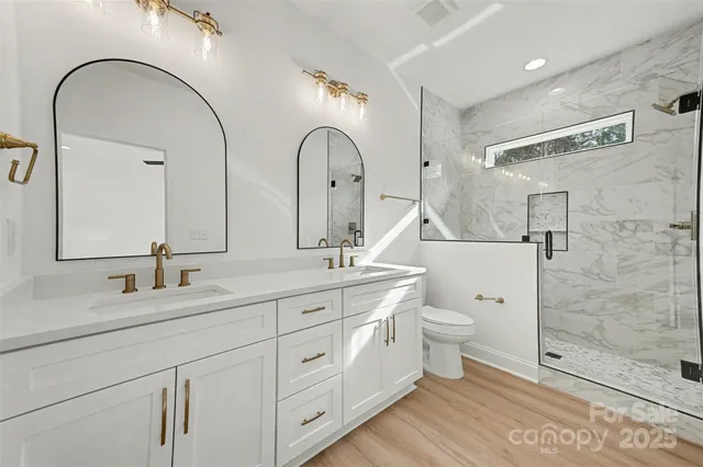 a view of room with hardwood floor